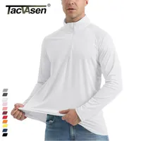 Tacvasen UPF 50 Sun UV Protection T -shirt Men S 1 4 Zip pullover Outdoor Visserij Zwemmen Wandelprestaties UV T -shirts Tops 220616