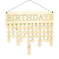 Beste Geschenke für Mütter Holzfamiliengeburtstags-Erinnerungskalender-Kalender-Board DIY-Jubiläum Tracker Plaque-Wandbehang mit Tags C0424
