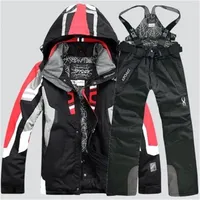 Nuevos hombres con trajes de snowboard calientes traje de esquí de invierno macho impermeable y transpirable chaqueta de nieve de pantalones set de snowboard 201116