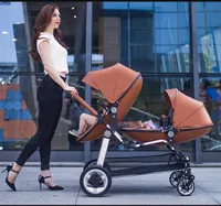Tvillingvagnar barnvagn fram och baksätet högvy äggskal barnvagn vikbar
