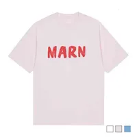 Camisetas de ess Camisetas para hombres Versión alta Marn Mani Cuello redondo y versátil Camiseta de manga corta Camiseta Summer Tricolor