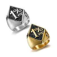 Hot 2022 Cool Male 316L roestvrij staal Gold Biker 1% ER Skull Ring Mens Motorcycle Biker Band Party Ring A27