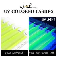 Yanlış Kirpik Kirpikler Ekstenler UV Neon Koyu Floresan Yeşil Parlak Renkli Dökme Klasik Klasik Bireysel Kişilik Klasik Klasik Klasik Klasik