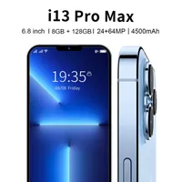 6 8 인치 큰 화면 잠금 해제 i13 Pro Max Android 10 스마트 폰 3G 휴대폰 글로벌 버전 223J