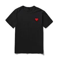 Mode Heren Spelen T-shirt Designer Rood Hart Shirt Commes Casual Women Shirts des Badge Garcons Hoge Quanlity T-shirts Katoen Borduurwerk Korte Mouw Zomer Tee Top 02