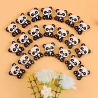10 st mycket mini kinesiska panda soders silikon pärlor baby dummy tecknad napptilltillbehör