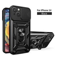 Manyetik Kickstand Telefon Kılıfları Hibrid Ring Araba Tutucu İPhone 14 13 12 11 Pro Max XS XR 7 8 Plus Zırh Push Pencere Koruyucu Kapak