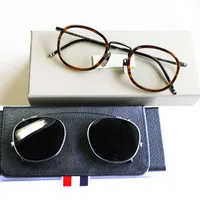 New York Brand Thom Eyeglass Fram eller solglasögon Män kvinnor Optiacl Eye Glass Browne TB710 CLIP SUNGLASS MED ORIGINAL BOXGZL6338S