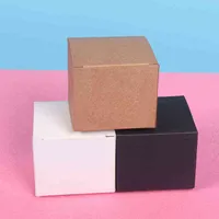 50pcs Allzweck weiße kleine Geschenkverpackungskästen 350g Quadratische leere Papppapierbox für Spot Cosmetics J220714