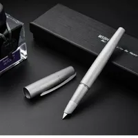 MSBH2000-1 Fountain Stift Fine Nib Converter Stift Silver Bruseehd Aluminium214i