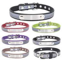 Personalized Length Suede Skin Jeweled Rhinestones Pet Dog Collars Three Rows Sparkly Crystal Diamonds Studded Cat Collar C0707ZR