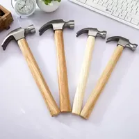 50Pcs 290mm/320mm High Quality Natural Wood Handle Steel Claw Hammer Multi-function Safety Outdoor Home Decoration Hammer C0817