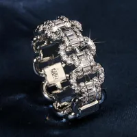 Pierścienie klastrowe Deluxe Lab Lab Diamond Pierścień 925 Srebrny Srebrny Bijou zaręczyny Wedding For Women Men Chain Party Biżuter