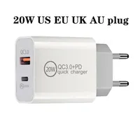 20W Chargers USB Quick Type C PD Fast Charging QC 3 0 Wall Charge EU US Plugs Adapter for iPhone 12 Pro Max USB-C Home Power Adapt2369