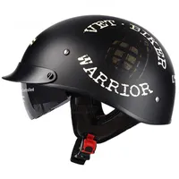 Motorradhelme schwarzer Vintage Helm Offenes Gesicht Hälfte Retro Moto Casco Capacete Dot zugelassene Motociclistas Frauen