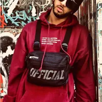 Streetwear Men Bag Tactical Vest Hip Hop Style Crossbody Pacotes de peito para mulheres 2019 Moda Punck Chest Rig Stat Bag186i