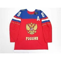 CEUF 8 Alex Ovechkin Russische nationale hockey jersey heren borduurwerk gestikt, pas elk nummer aan en naam jerseys