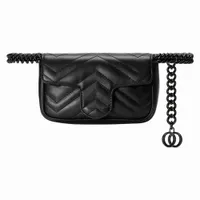 استخدام مزدوج الاستخدام الأسلوب Marmont Belt Bag Bags Women Counter Cross Body Bag V-Quilted Highine Leather Pack