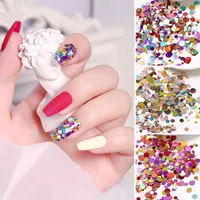 Kvinnor Glitter paljetter dekaler runda form naglar glitter klistermärken bling effekt nagelkonst dekoration