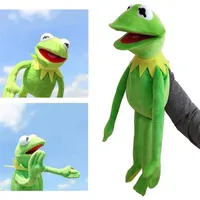 60cm Frog Hand Puppet Anime Show Plush Toys Baby Kids Birthday Gift Christmas Stuffed Doll For 220531