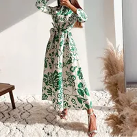 Fashion Floral Printing Women S Dress Summer Bassic Weeve Casual Chic Case Sliet Wobe Dresses 220518