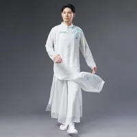 Etnik Giyim Geleneksel Çin Kostümleri Erkekler Tang Takım Cheongsam Elbise Erkek Qipao Robe Hanfu KK3707