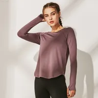 Yoga Lu-WT188 Femme Femmes Filles Filles courir à manches longues Madades Casual Offits Adult Sportswear Exercise Fitness Wear Shirt