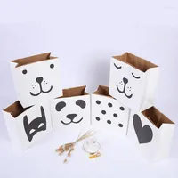 Bolsas de almacenamiento 1pc de estilo nórdico de papel kraft para juguetes para bebés para niños organizador de ropa caricatura pesada