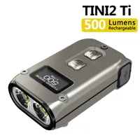 NITECORE TINI2 Ti EDC Keychain Torch Lighter 500LM Mini Dual-Core LED Flashlight USB-C Rechargeable with Li-ion Battery for Camping,Hiking,Self-defense
