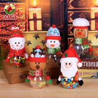 Christmas Gift Wrap Candy Jar Storage Bottle Santa Bag Sweet xmas Boxes Child Kids Gifts C072211