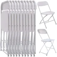 5つのプラスチック製の折りたたみ椅子のセットウェディングパーティーイベント椅子ホームガーデン用のコマーシャルホワイトチェア使用1619