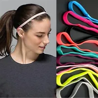 Bandas de cabeça elásticas de softball feminino elástico yoga elástico elástico de borracha anti-deslizamento acessórios de cabelo bandagem 50pcs/lot286r