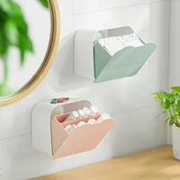 NACHUAN Montado montado guardanapo de banho banheiro Prateleiras domésticas suprimentos flip poeira selada cosmética caixa de armazenamento de algodão