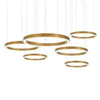 Pendant Lamps Ring Design Modern LED Chandelier Lamp Stainless Steel Gold Living Lighting And Projects LightsPendant