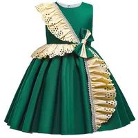 Novo vestido infantil de cetim de verão anfitrião de piano Contraste de Natal L220715