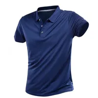 T-shirt décontracté à sec rapide Men Men de golf de golf à manches courtes solides à sec.