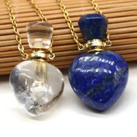 Hänge halsband naturlig sten parfym flaska eterisk olja diffusör kedjor för smycken gör diy armband anslutning tillbehör