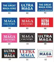 Trump Maga Flag 3x5ft 50pcs 2024 Seçim Banner Amerika'yı Kurtarın Tekrar Bayraklar 19 Stil DHL GC0825