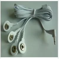 5pcs lot D C3 5MM Button 4 way electrode wires cable Electrode Pad Connector Wire for digital therapy machine slimming massager245i