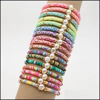 Fios de mi￧angas colorf pol￭mero de argila disco de argila bracelete estilo ver￣o p￪los barrocos para mulheres entrega de gotas de presente 2021 j￳ias dhurs