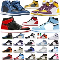 Top Quality Jumpman 1 1S Basketball Shoes Bred Patent Heritage High OG Og Dark Blue University Mocha Rebellionaire Hermandad Pollen Chicago Sports Sneakers