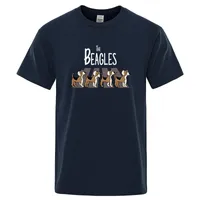 Beagles Mens T 셔츠 캐주얼면 티 의류 창의성 여름 브랜드 느슨한 면화 친환경 짧은 슬리브 남자 Tshirt 220704