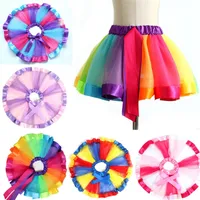 Baby Fashion Summer Children Salia Tutu Girls Rainbow Skirt Dance Saias Crianças Skirtzc1167