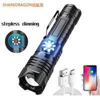 Other LED Lighting XHP180 Powerful Stepless Dimming USB Rechargeable Work Light 5Modes Zoom Torch Tactial Hunting183P