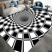カーペット80x120cm 3D Vortex Illusion Carpet Non-Slip Floor Mat Area Rug Abstract Geometric Print光学ホームリビングルームベッドルームドアマットカープ