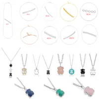 2022 New 925 Silver Cute Bear Pendant Necklace Fashion Classic Girls Jewelry Manufacturer Original Jewelry Gift Spot Wholesale