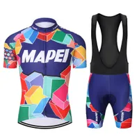 2022 New Tracksuits Cycling Jersey Suit Men's Maillot Cube Blue Shirt Mtb Shorts Team Cyc Jumper Men Colored Squares