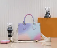 Wysokiej jakości luksusowe projektanci torebki torebki Kobiety Messenger torebka gradient pastel wytłaczanie na małej torbie na ramię na ramię