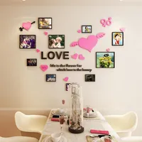 Po frame Acrylic 3D wall sticker Wedding room Romantic LOVE DIY art wall decor Living room Bedroom decoration1264G