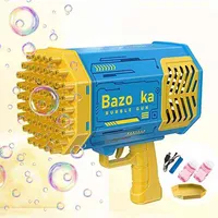 2022 New 69 Holes Electric Rocket Bubble Gun Automatic Blow Bubbles Gatling Soap Water Bubble Machine for Kids Outdoor Party Toy Y220509
